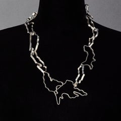 Nathalie Jean Limited Edition Sterling Silver Informe Small Chain Necklace 67cm