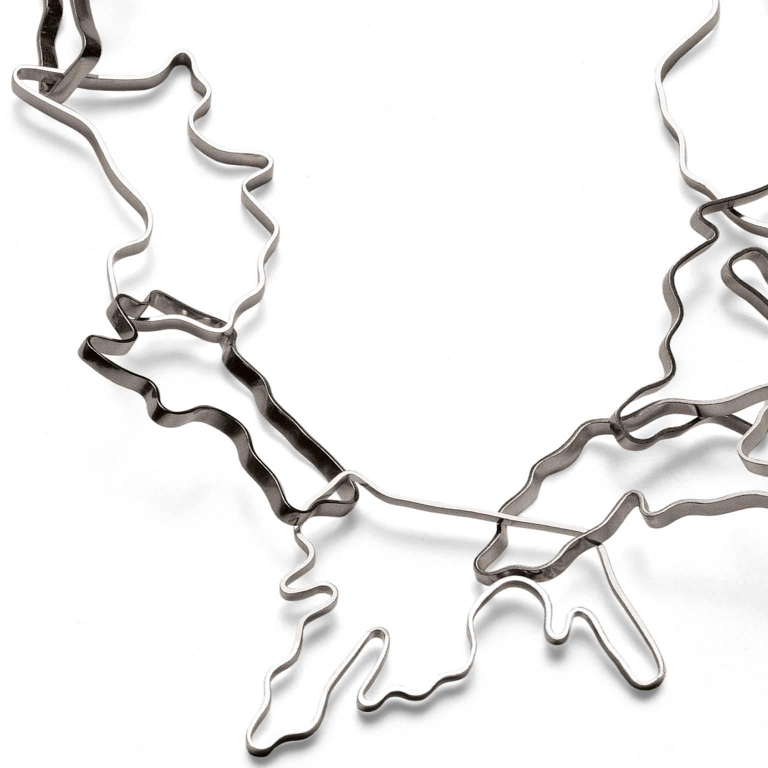 Contemporary Nathalie Jean Sterling Silver Limited Edition Small Chain Link Necklace For Sale