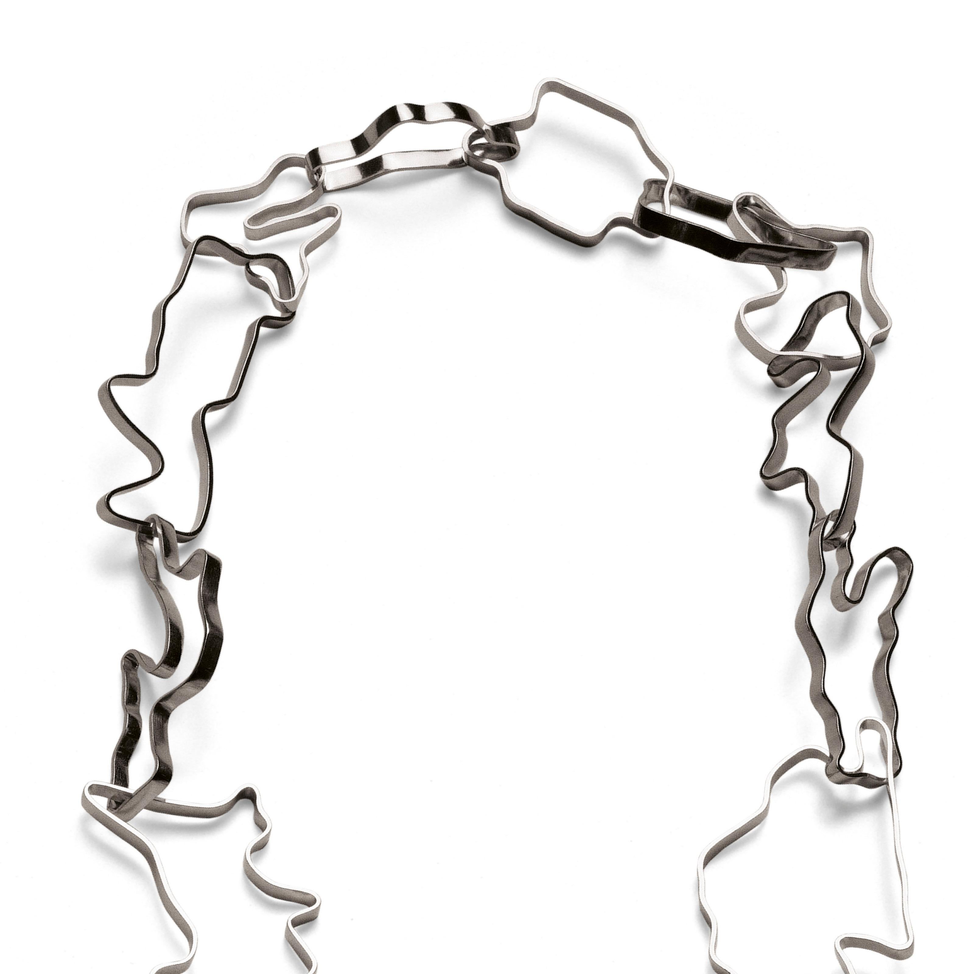 Nathalie Jean Sterling Silver Limited Edition Small Chain Link Necklace In New Condition For Sale In Milan, Lombardia