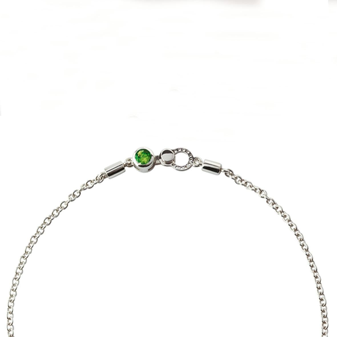 Nathalie Jean Tourmaline Rhodium Plated Sterling Silver Pendant Necklace en Nuevo estado para la venta en Milan, Lombardia