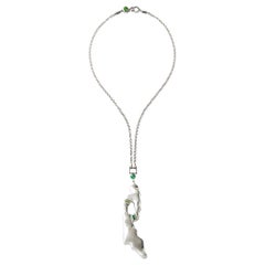 Nathalie Jean Tourmaline Rhodium Plated Sterling Silver Pendant Necklace
