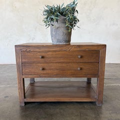 Nathalie II Reclaimed Elm 2 Drawer Nightstand 36" - Chestnut