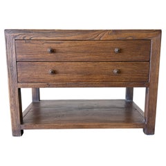 Nathalie II Reclaimed Elm 2 Drawer Nightstand 36" - Chestnut