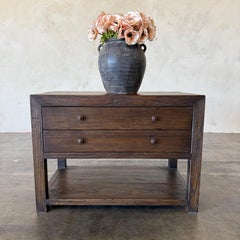 Nathalie II Reclaimed Elm 2 Drawer Nightstand 36" - Walnut
