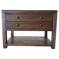 Nathalie II Reclaimed Elm 2 Drawer Nightstand 36" - Walnut