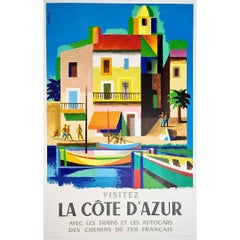 Poster originale del 1963 di Nathan per la SNCF e la Costa Azzurra.