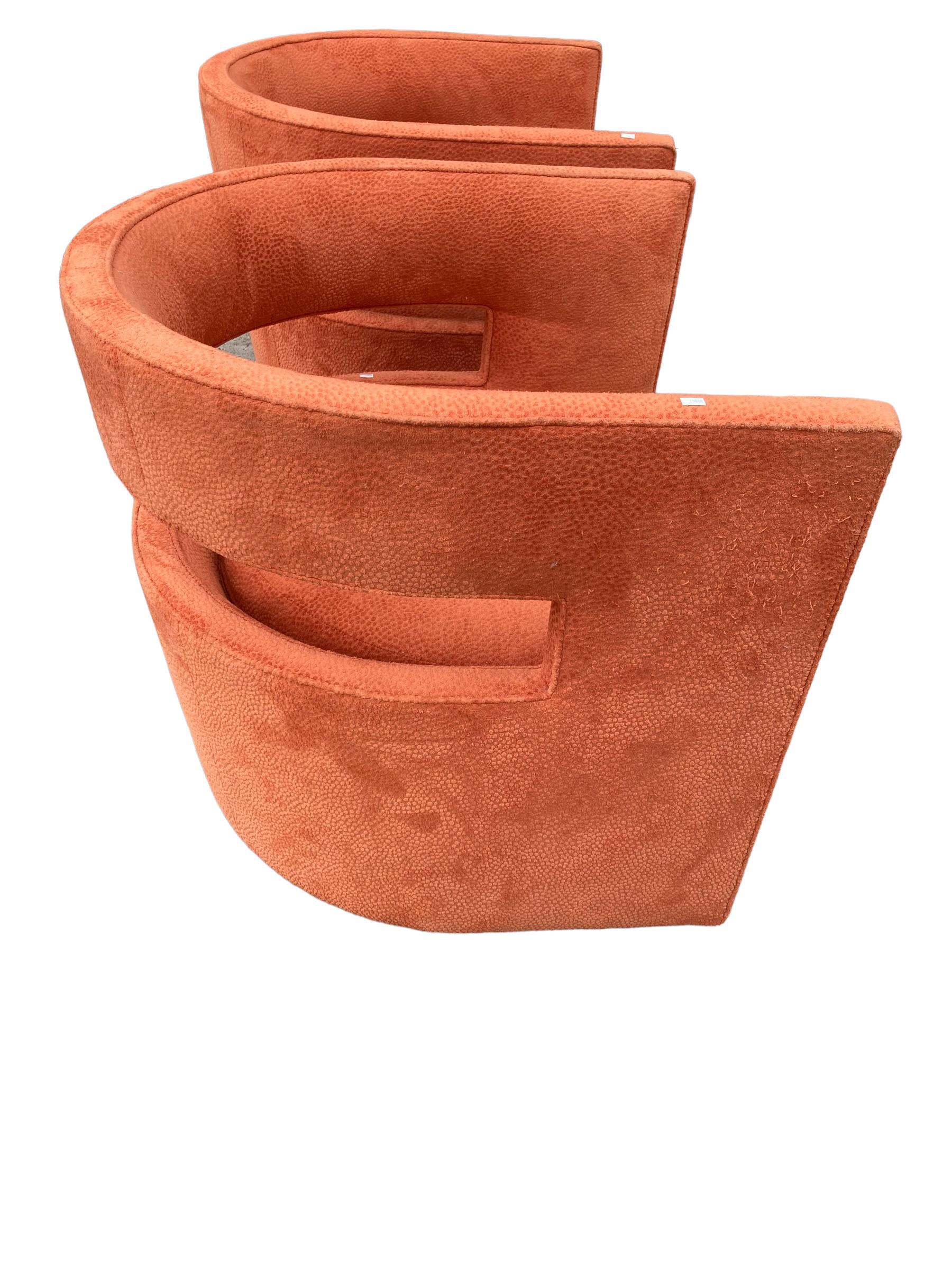 Nathan Anthony Chess Chairs in Orange Upholstery 1