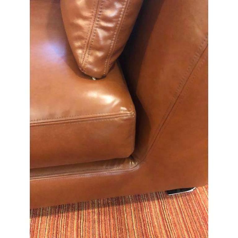 Nathan Anthony Custom Folio Leather Sectional For Sale at 1stDibs