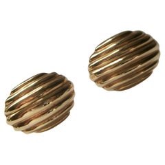 Nathan Berrie & Sons, Naomi, 14k Gold Button Earrings, U.S.A., circa 1950's