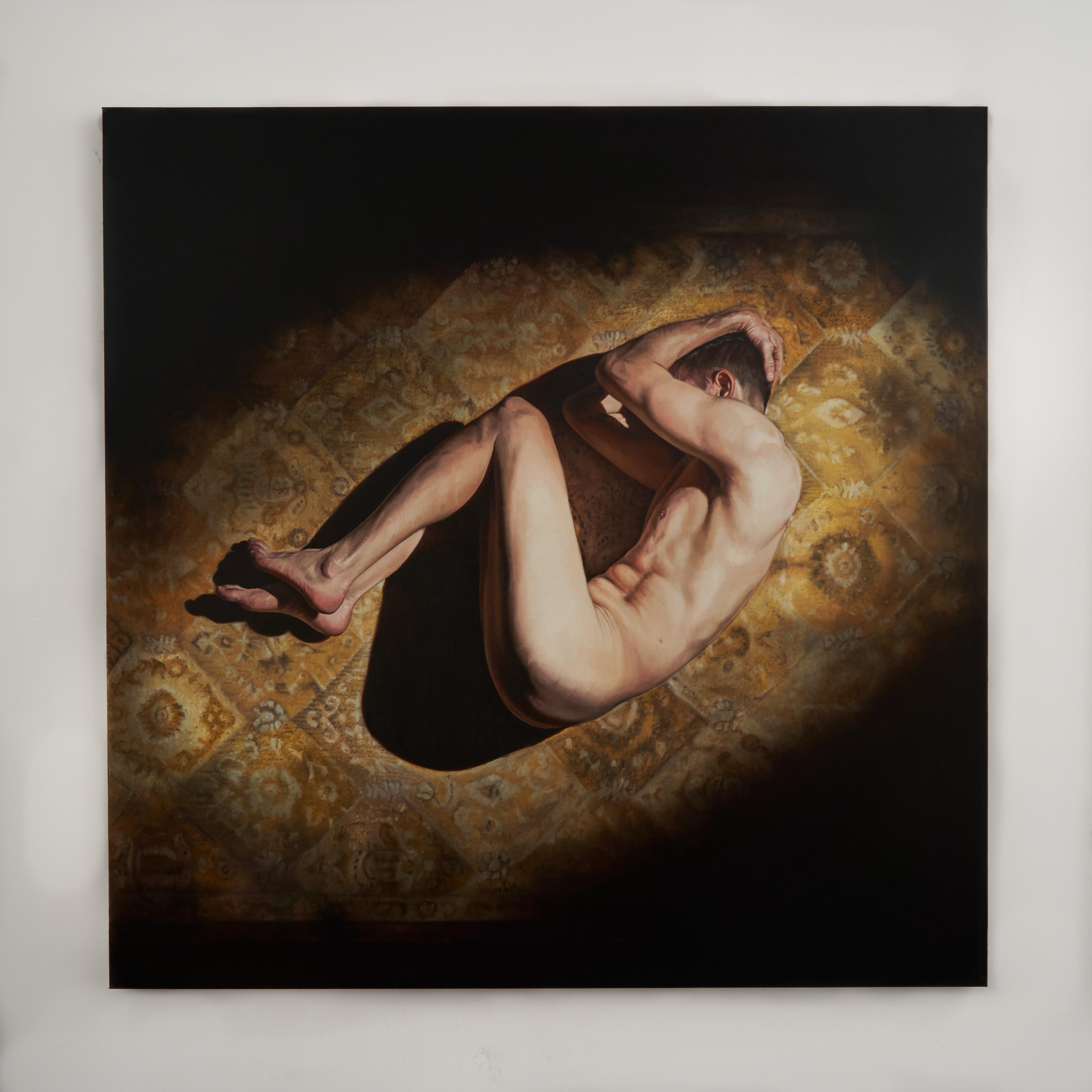 Day Break - Figura nuda dall'alto, pittura a olio originale in vendita 2