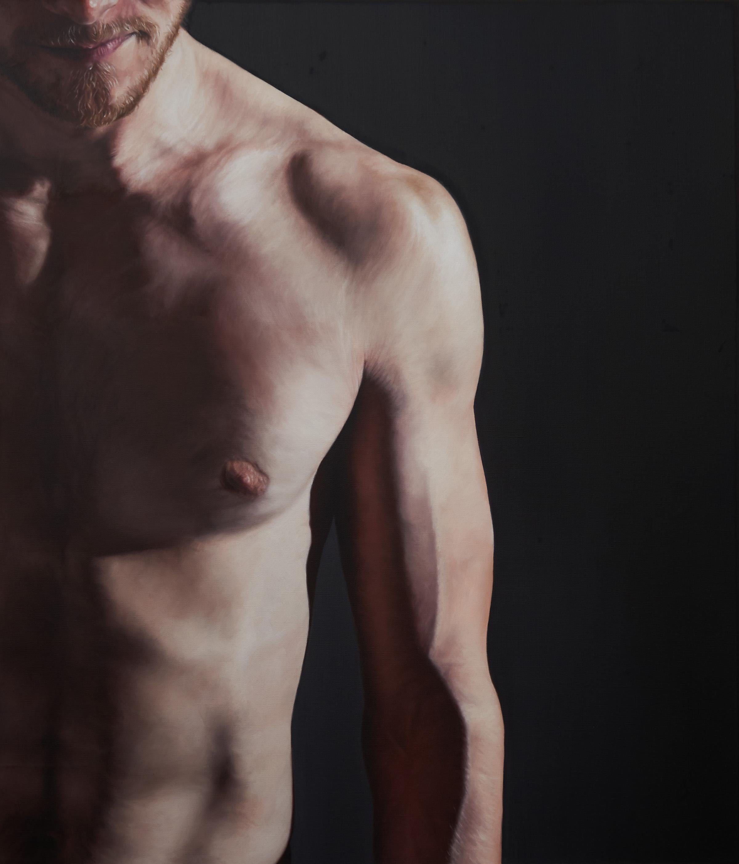 Nathan Brad Hall Figurative Painting - Here - Nude Figure Painting, Original Oil on Linen