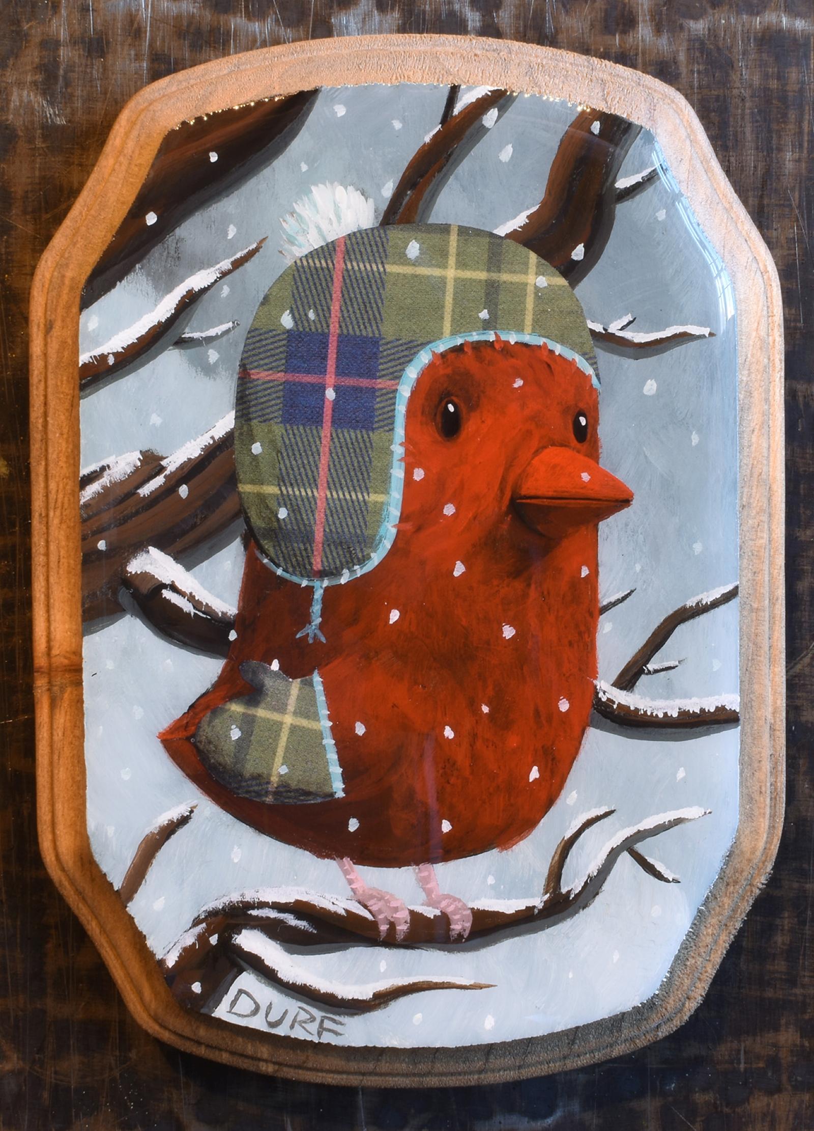 "Cardinal Patterned" (2022) di Nathan Durfee, pittura a tecnica mista