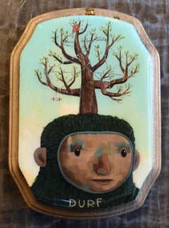 "Caught in Thought" (2022) by Nathan Durfee, Mixed Media painting