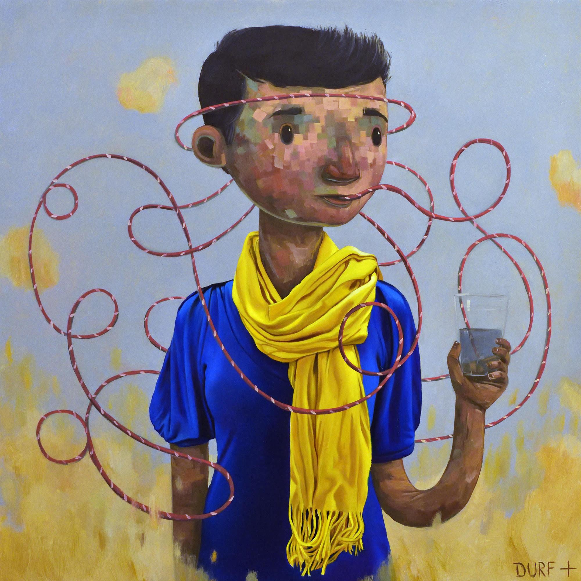 Nathan Durfee Figurative Painting - Swirled Straw