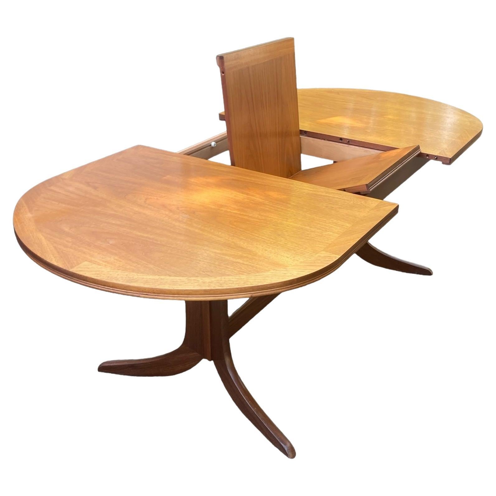 Nathan Extendable Teak Mid Century Dining Table For Sale