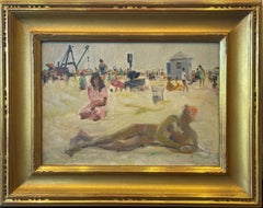 "Brighton Beach, August 5" Nathan Hoffman, Brooklyn, Impressionist, Sunny Day