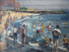 "Brighton Beach" Nathan Hoffman, New York, Sunny Day Landscape Impressionism
