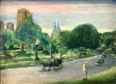 "Central Park NY Blick nach Westen" Impressionistisches Stadtbild Ölgemälde auf Karton