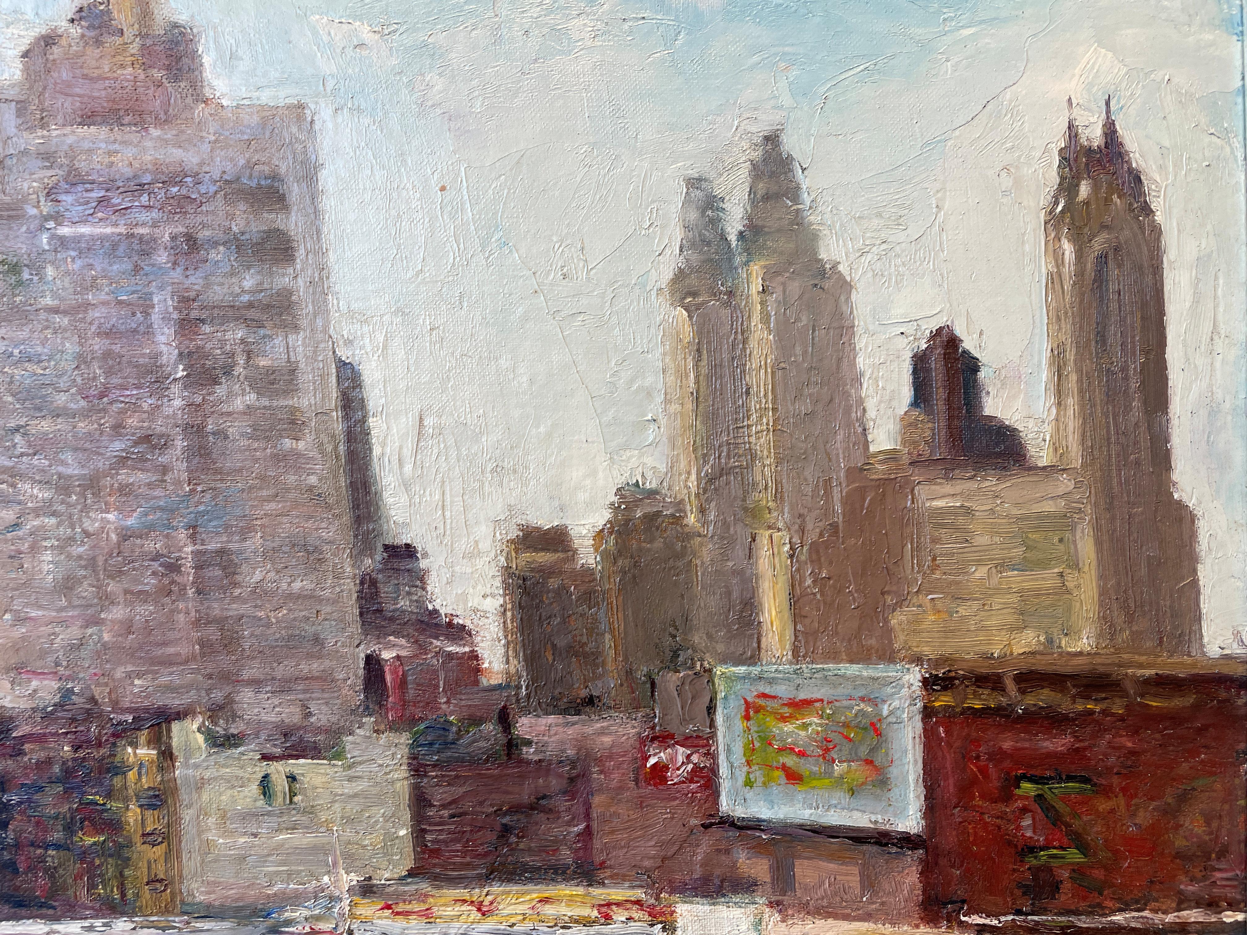 „Manhattan from the Rooftops“ Nathan Hoffman, impressionistische Stadtlandschaft im Angebot 4