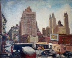 "Manhattan from the Rooftops" Nathan Hoffman, Impressionist Cityscape Landscape