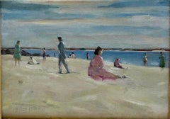 "Ocean Parkway Beach, October 2" Nathan Hoffman, Brooklyn, Impressionist