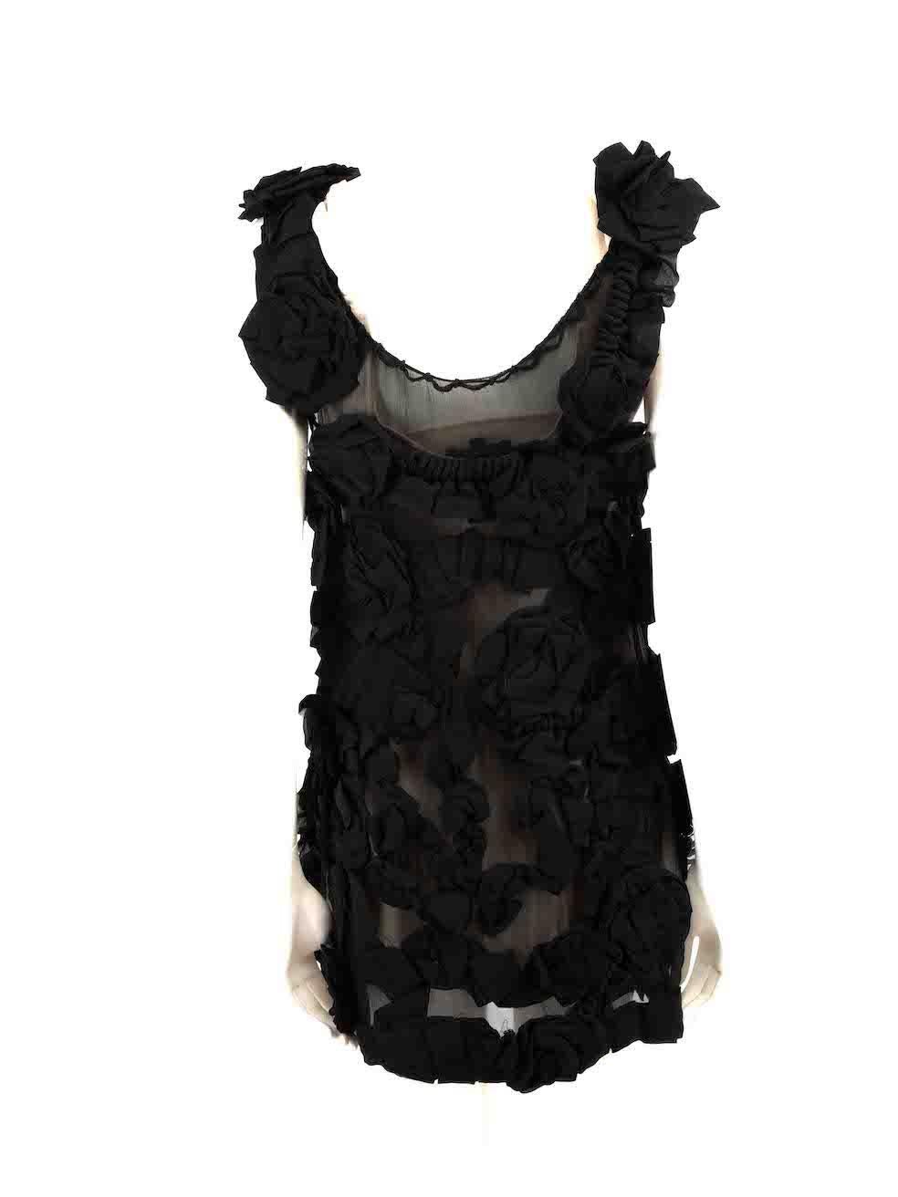 Nathan Jenden Black Silk Sheer Dress with Slip Size XS In Good Condition In London, GB