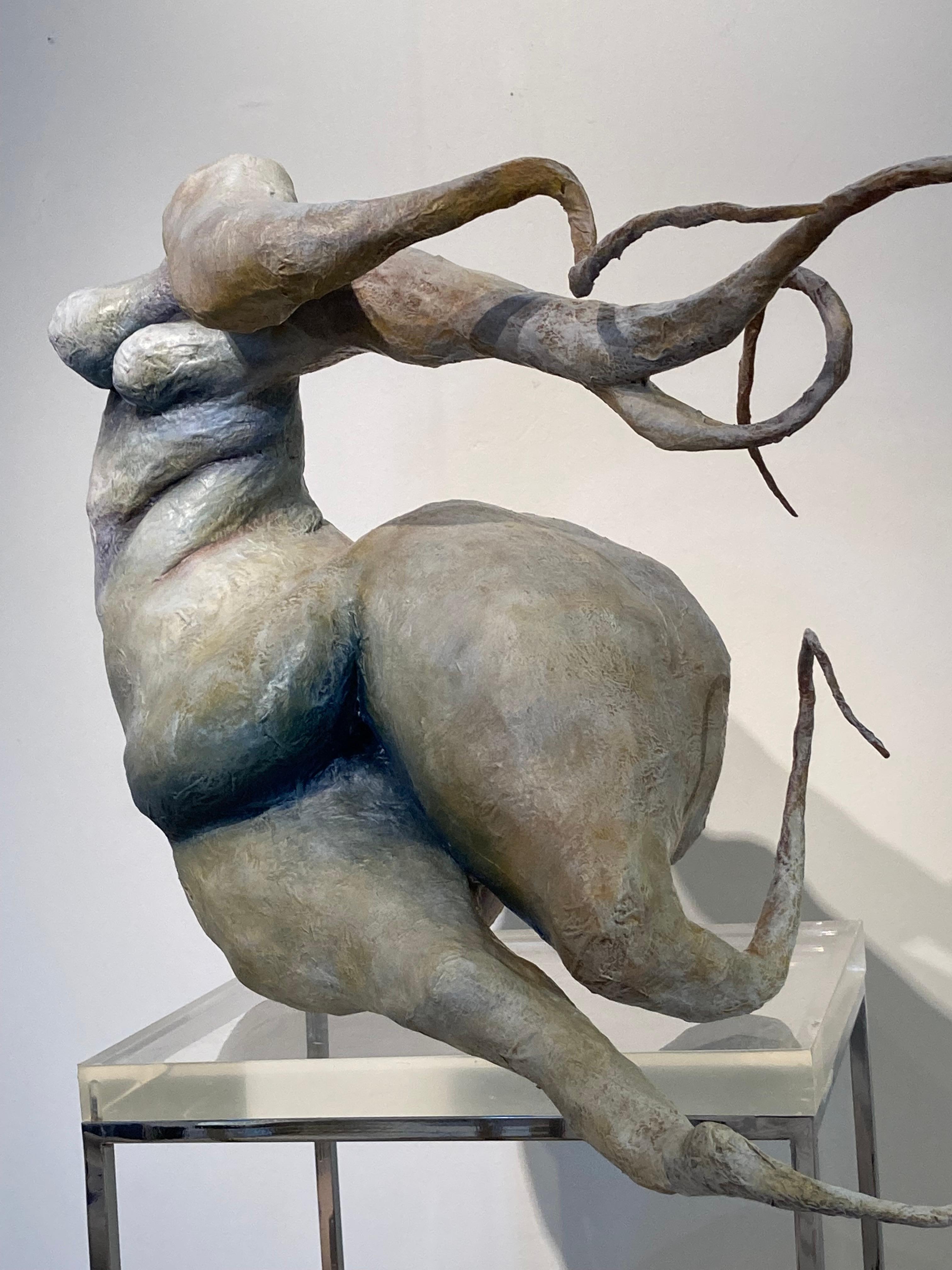 African-American artist, Nathan Lee, created this mixed media sculpture in 2020 with dimensions 16