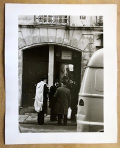 Signierte Silber-Gelatine-Fotografie Chabad Shul Pletzl Paris Judaica, Vintage