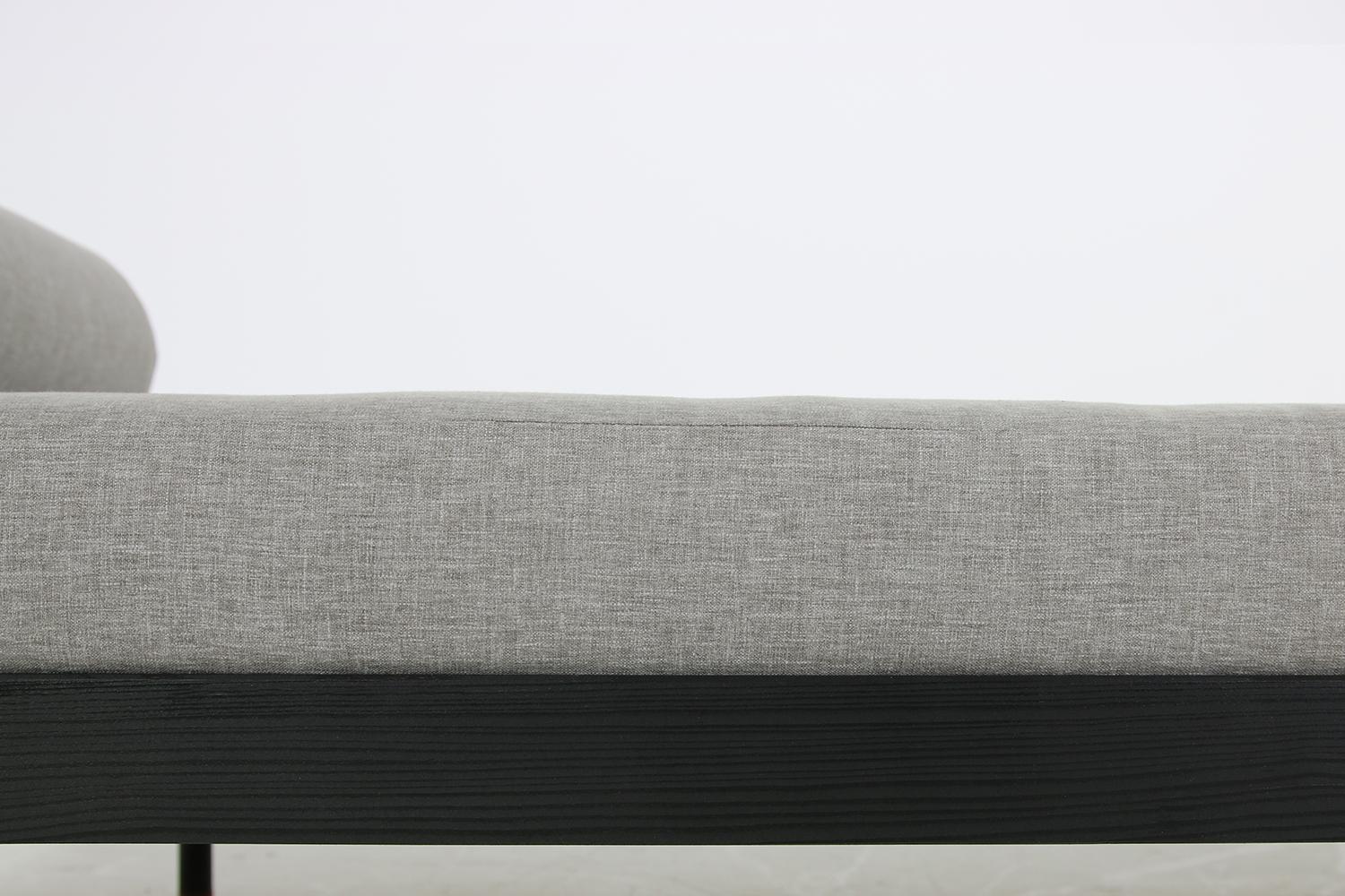 Nathan Lindberg 'Black Edition' Daybed Sofa Larch Wood, Metal, Teak, Grey Tufted In Excellent Condition In Hamminkeln, DE