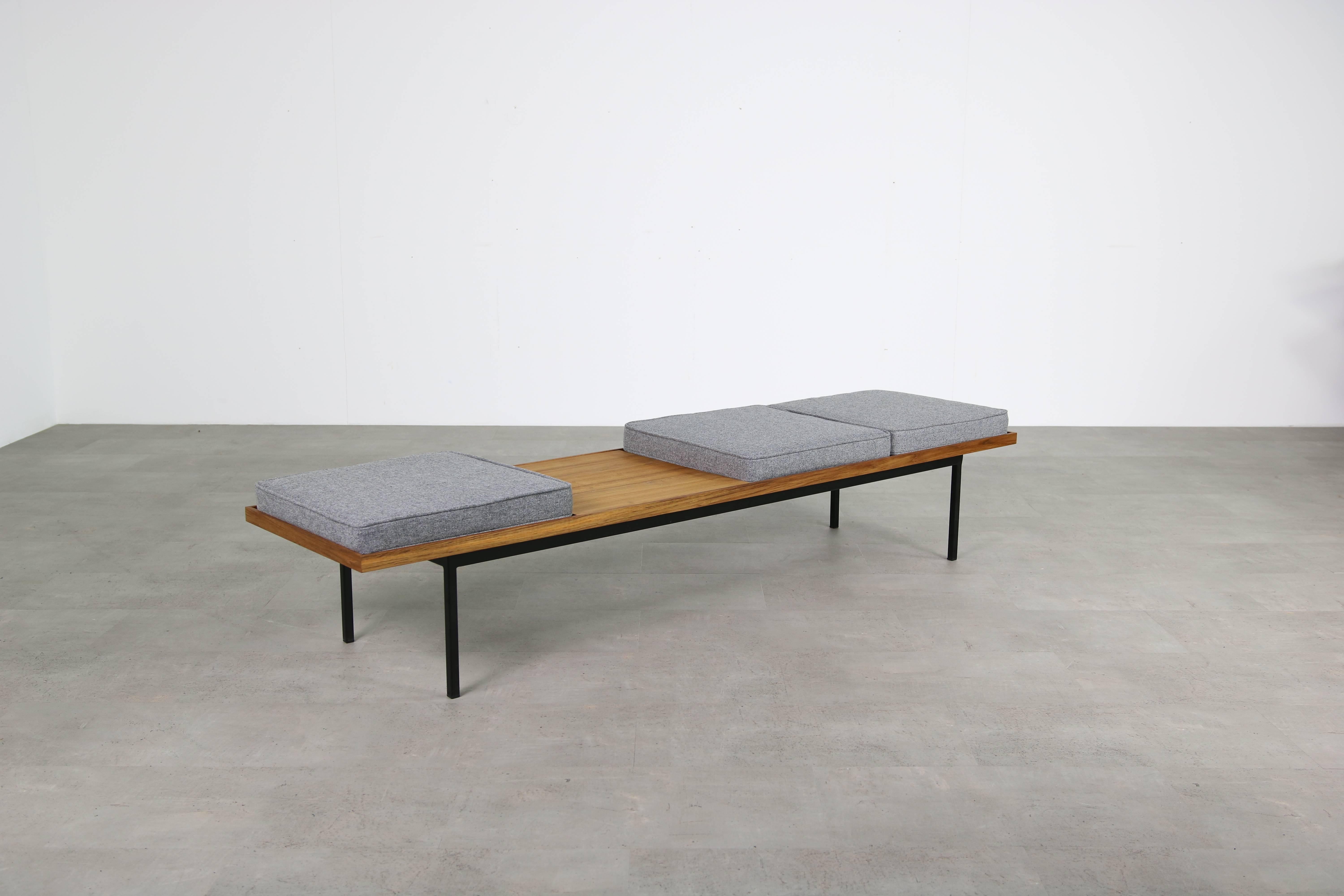 Nathan Lindberg Design Teak and Metal Modernist Modular Bench Mod. NL 18 5