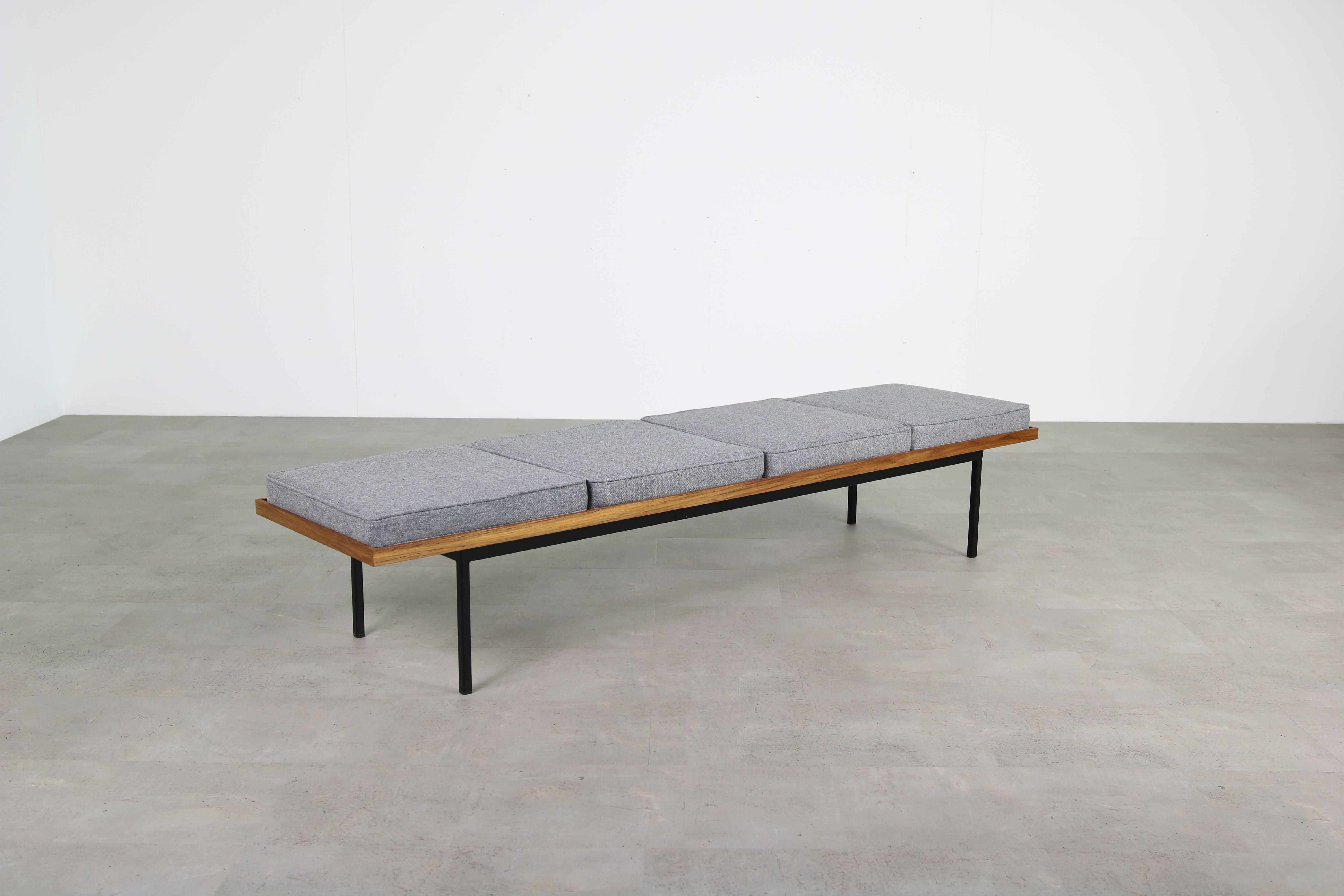 Nathan Lindberg Design Teak and Metal Modernist Modular Bench Mod. NL 18 7