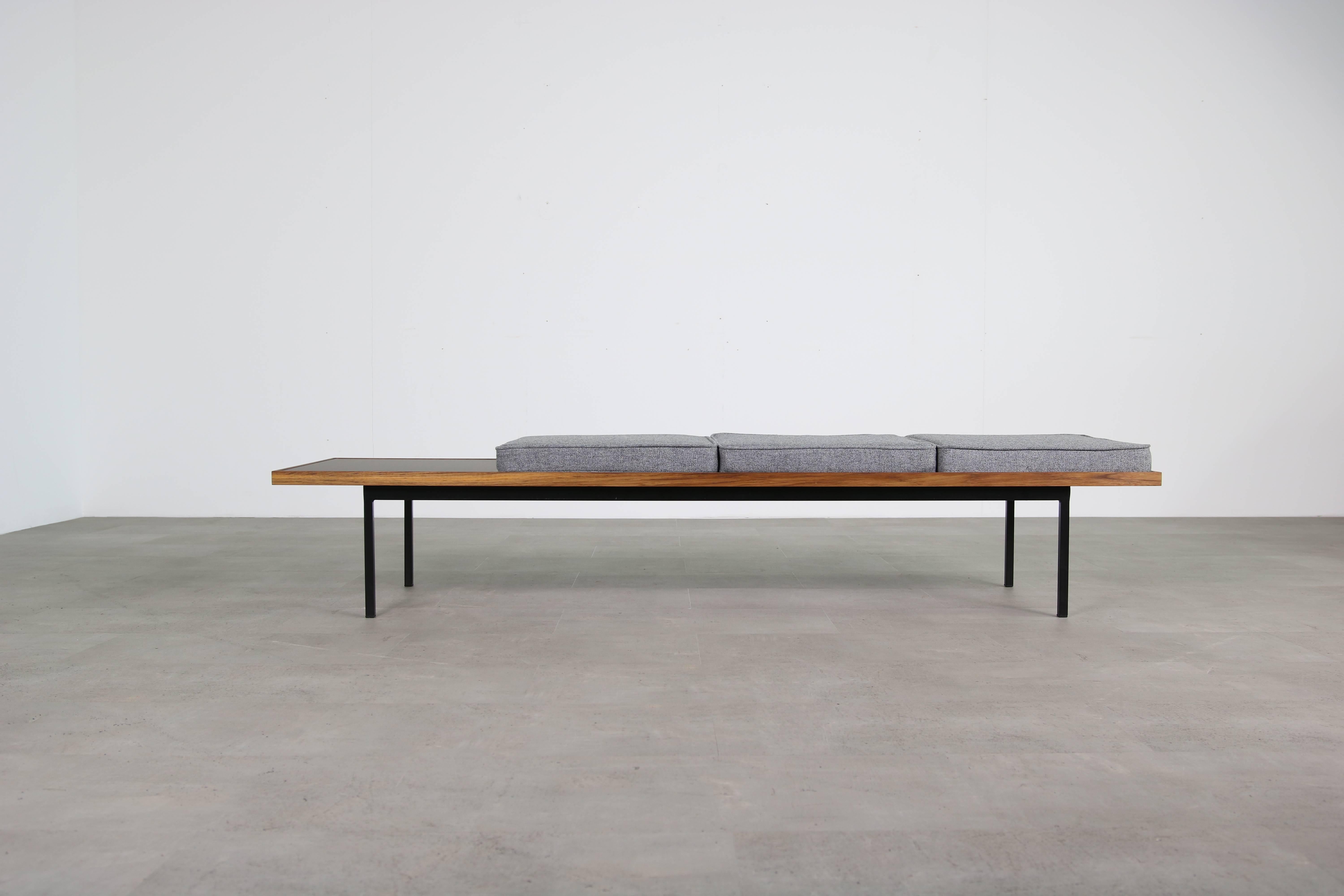 German Nathan Lindberg Design Teak and Metal Modernist Modular Bench Mod. NL 18