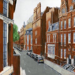 A Balcony, Chelsea original London cityscape oil architectural painting art