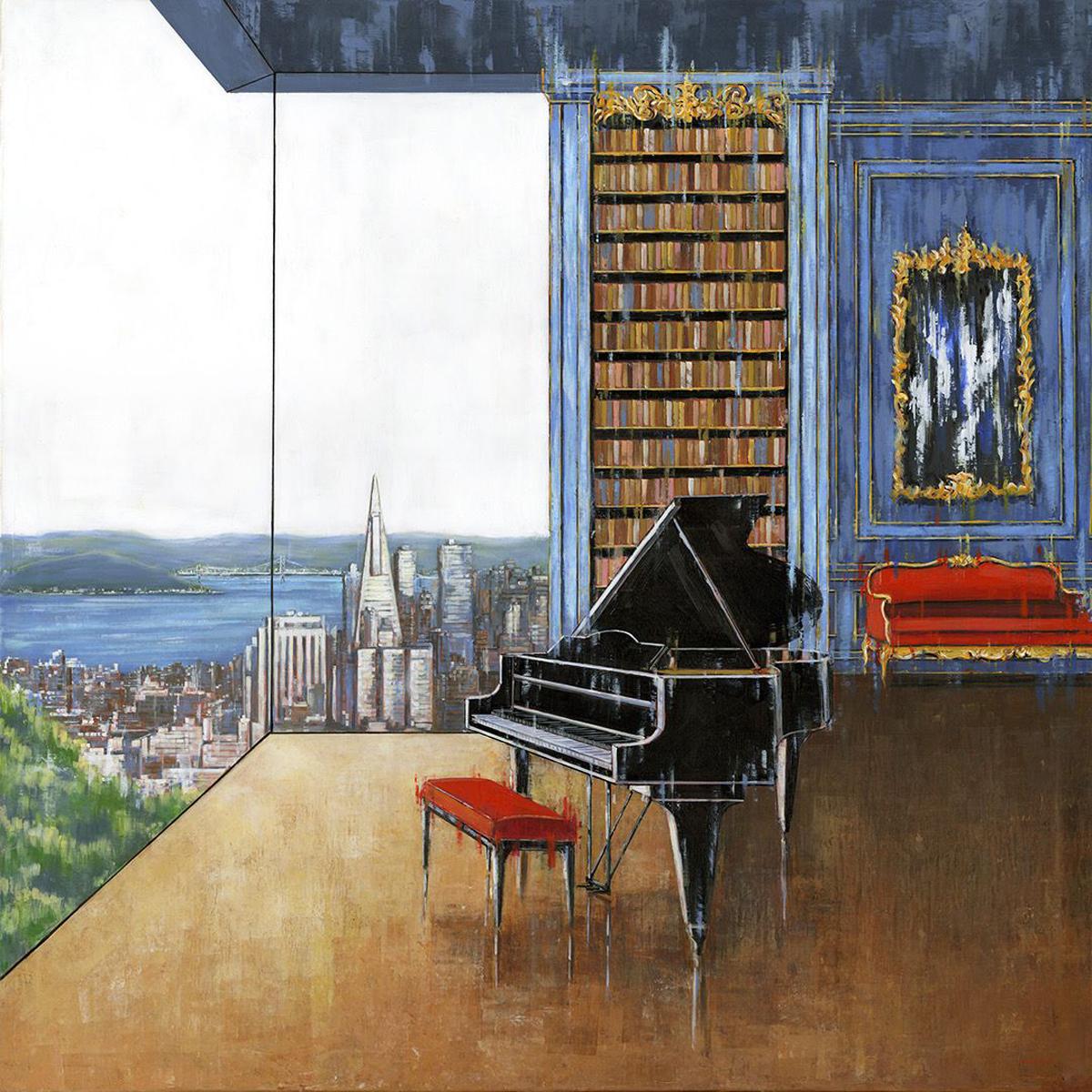 Nathan Neven Figurative Painting - A piano and San Francisco