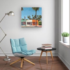 Abbot Kinney - pintura al óleo realismo contemporáneo - arte paisaje urbano -obra de arte moderna