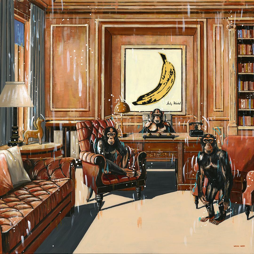 Banana Business - original contemporary art - London Cityscape - wildlife