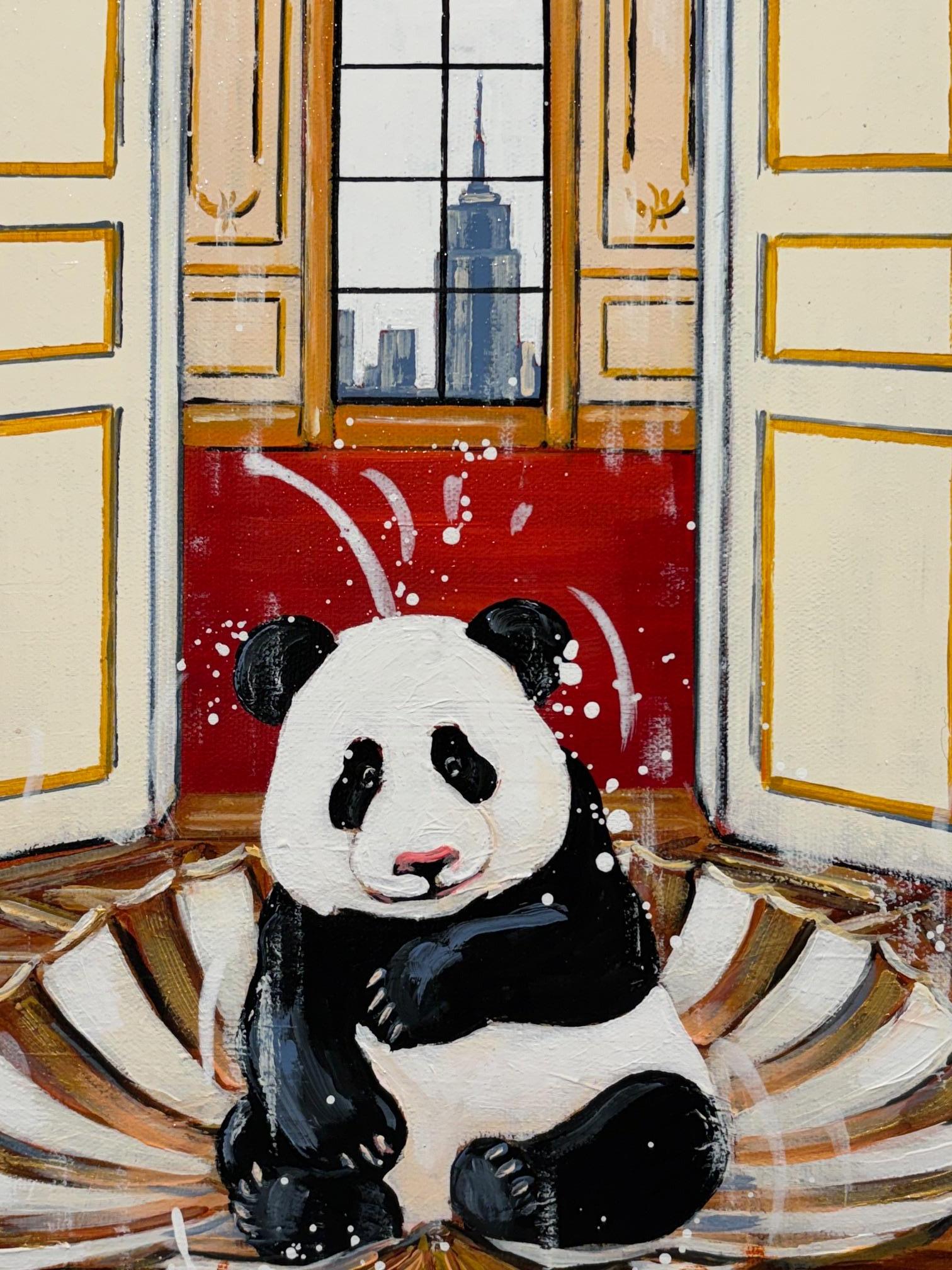 Botticelli Inspirant - peinture à l'huile contemporaine originale d'animaux - œuvre d'art animalière - Painting de Nathan Neven