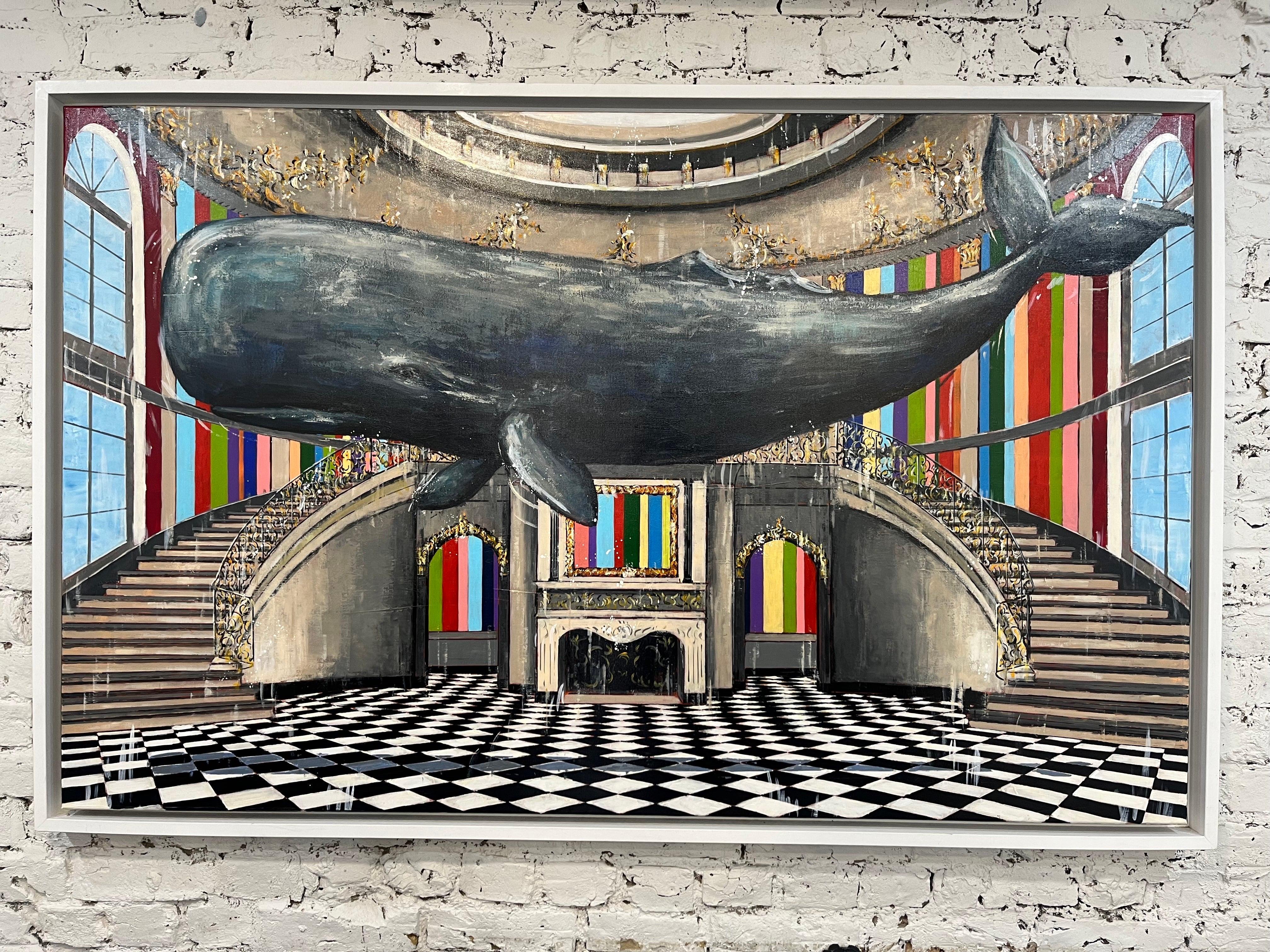 Good Hope - original abstraktes Interieur Wildtier Wal Gemälde-zeitgenössische Kunst (Abstrakter Impressionismus), Painting, von Nathan Neven