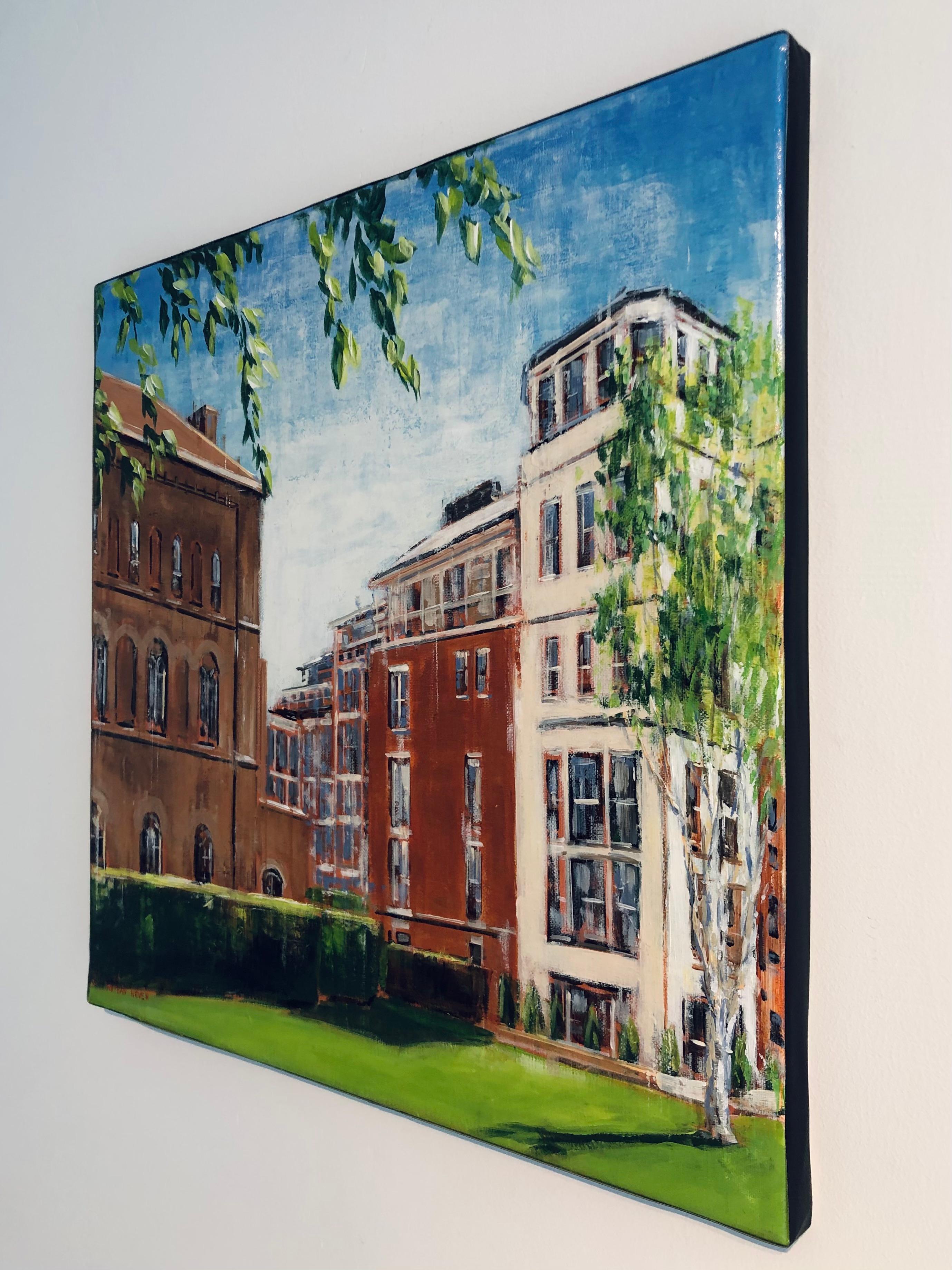 Le roi de Chelsea  Paysage urbain à l'huile - Peinture de l'expressionnisme londonien moderne - Impressionnisme abstrait Painting par Nathan Neven