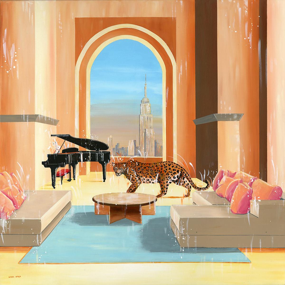 Nathan Neven Figurative Painting - Leopard's mansion
