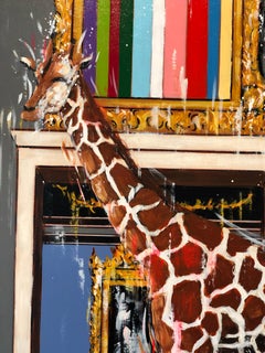 Live it Up- pittura d'interni surreale e contemporanea di fauna selvatica - arte moderna