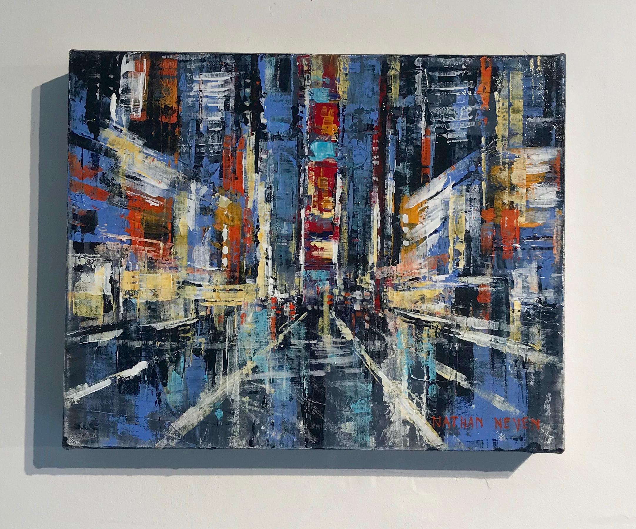 Manhattan 5 - NYC cityscape urban landscape oil painting Contemporary modern art - Painting by Nathan Neven