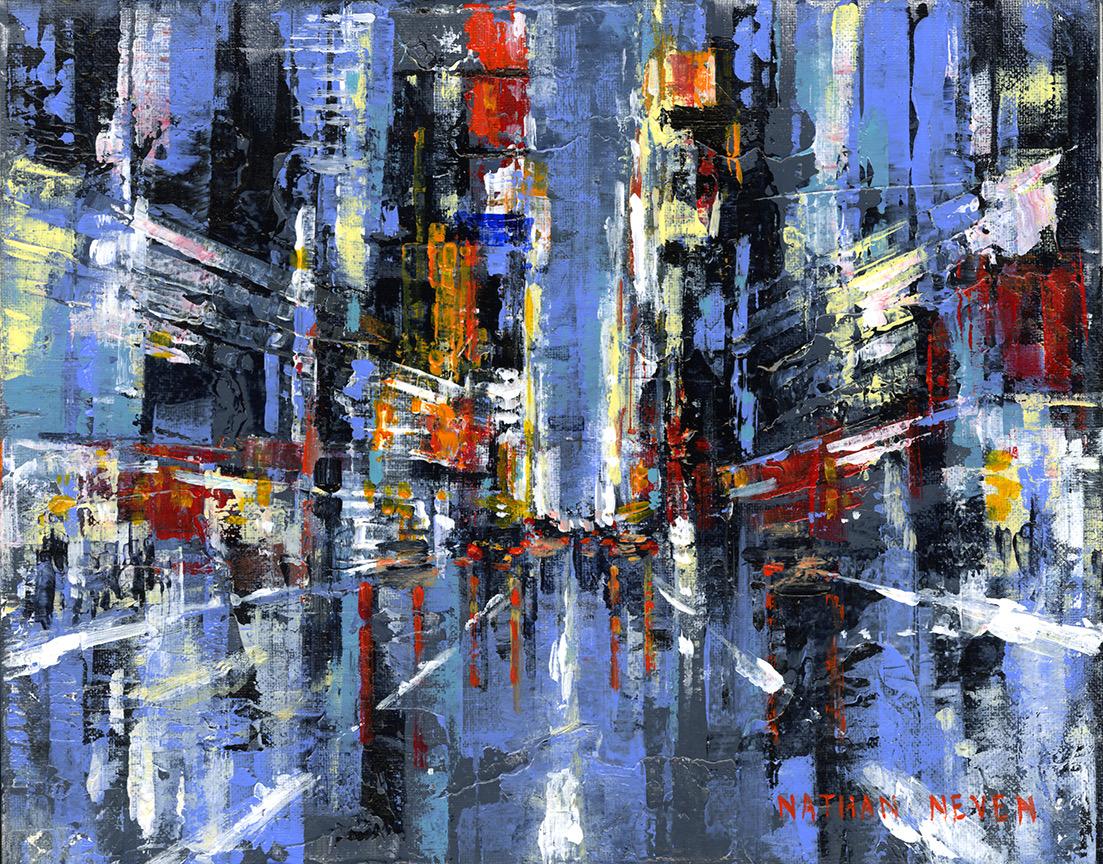 Nathan Neven Manhattan 5 NYC cityscape urban landscape oil painting