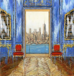 Manhattan Bay - NYC classical interior cityscape oil painting contemporary art