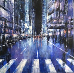 NYC Nights - America Cityscape landscape oil painting contemporary artwork