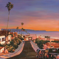 Playa Del Ray, Contemporary Realism Oil on Canvas, 80 x 80 Cityscape