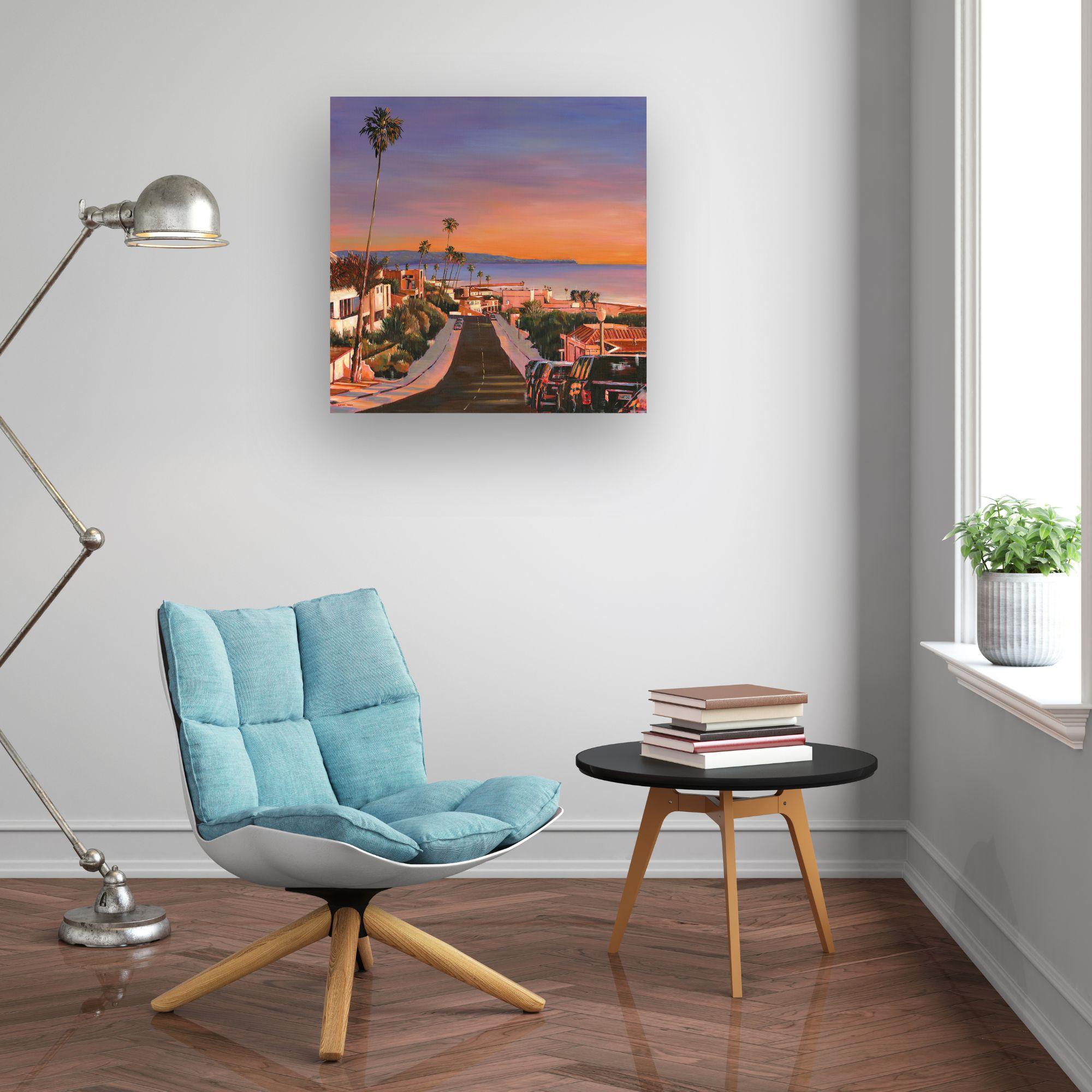 Playa Del Ray - zeitgenössischer Realismus - Ölgemälde - Stadtbild - modernes Kunstwerk – Painting von Nathan Neven