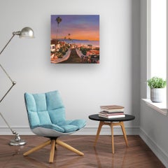 Playa Del Ray - pittura a olio di realismo contemporaneo - paesaggio urbano - opera d'arte moderna