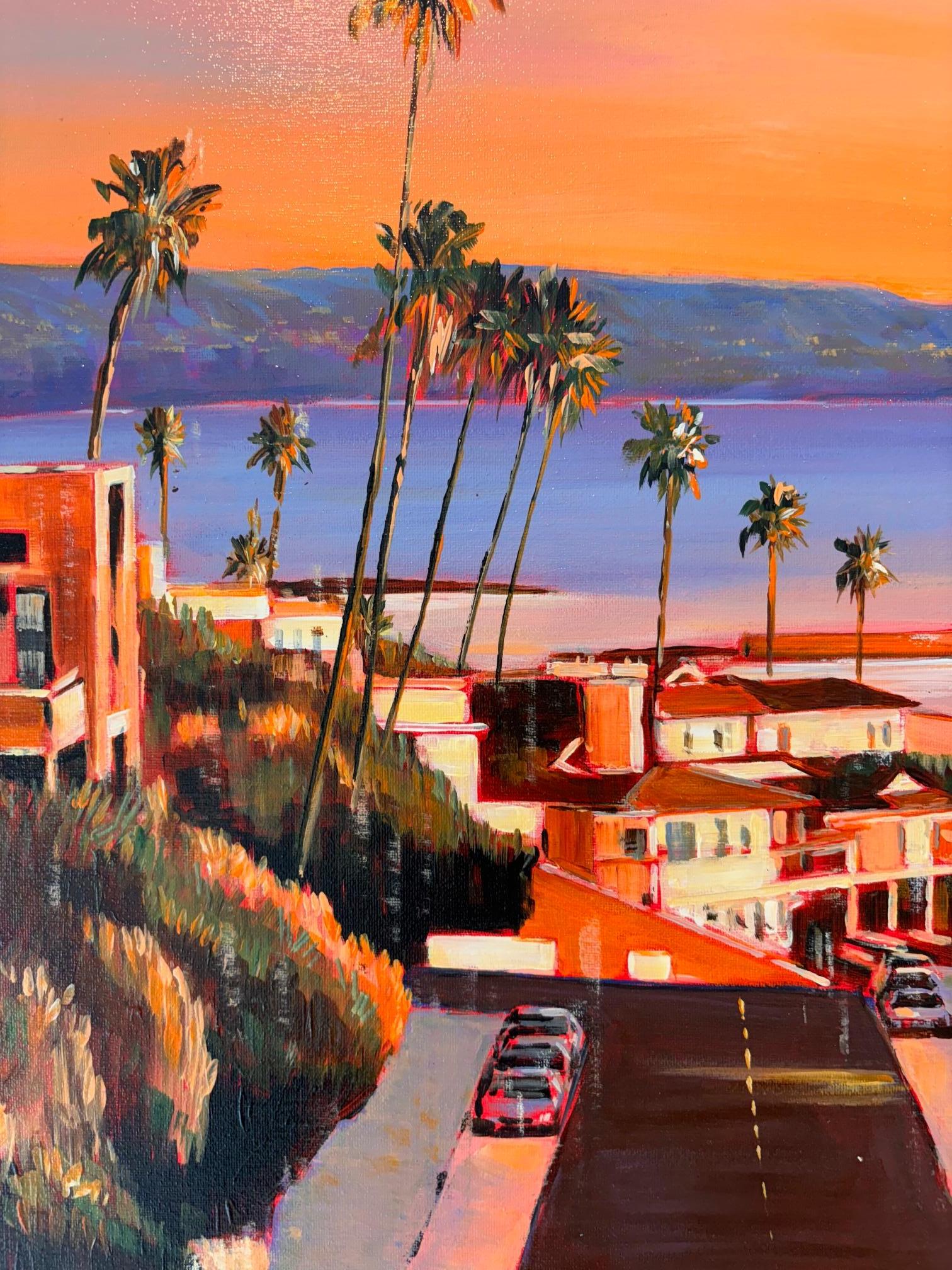 Playa Del Ray - zeitgenössischer Realismus - Ölgemälde - Stadtbild - modernes Kunstwerk im Angebot 1