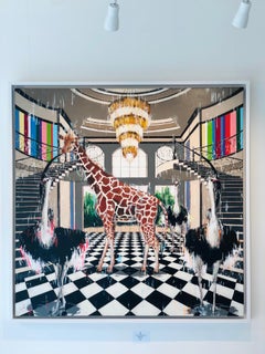 Right by You - pittura ad olio originale surreale per interni di fauna selvatica - arte contemporanea